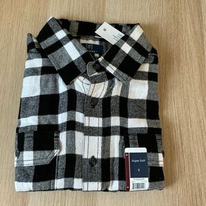 George Black and White Checkered Men's Shirt